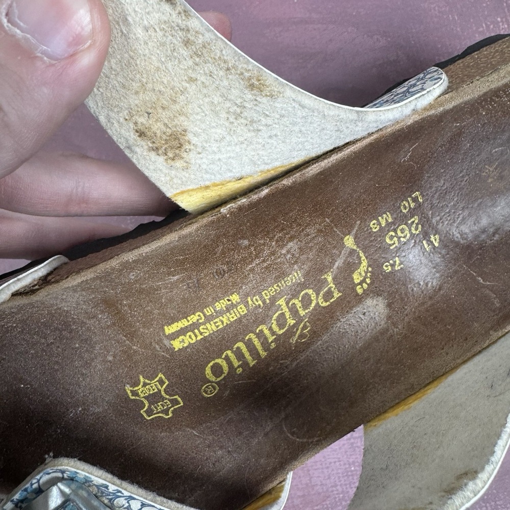 Birkenstock Papillio Chamomile Kaleidoscope Sydney Two Strap Slide Womens Sz 10 - Picture 5 of 12